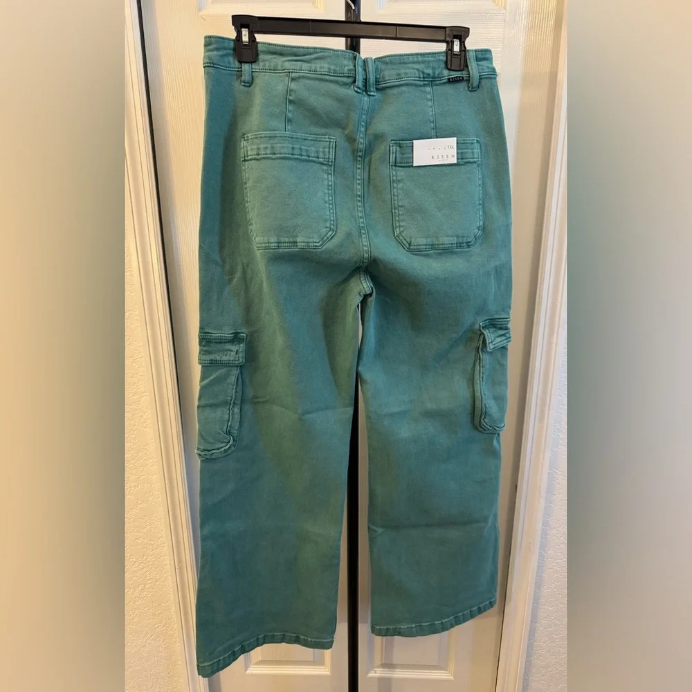Women's Green Flare & Wide Leg Jeans by Risen - Picture 6 of 7